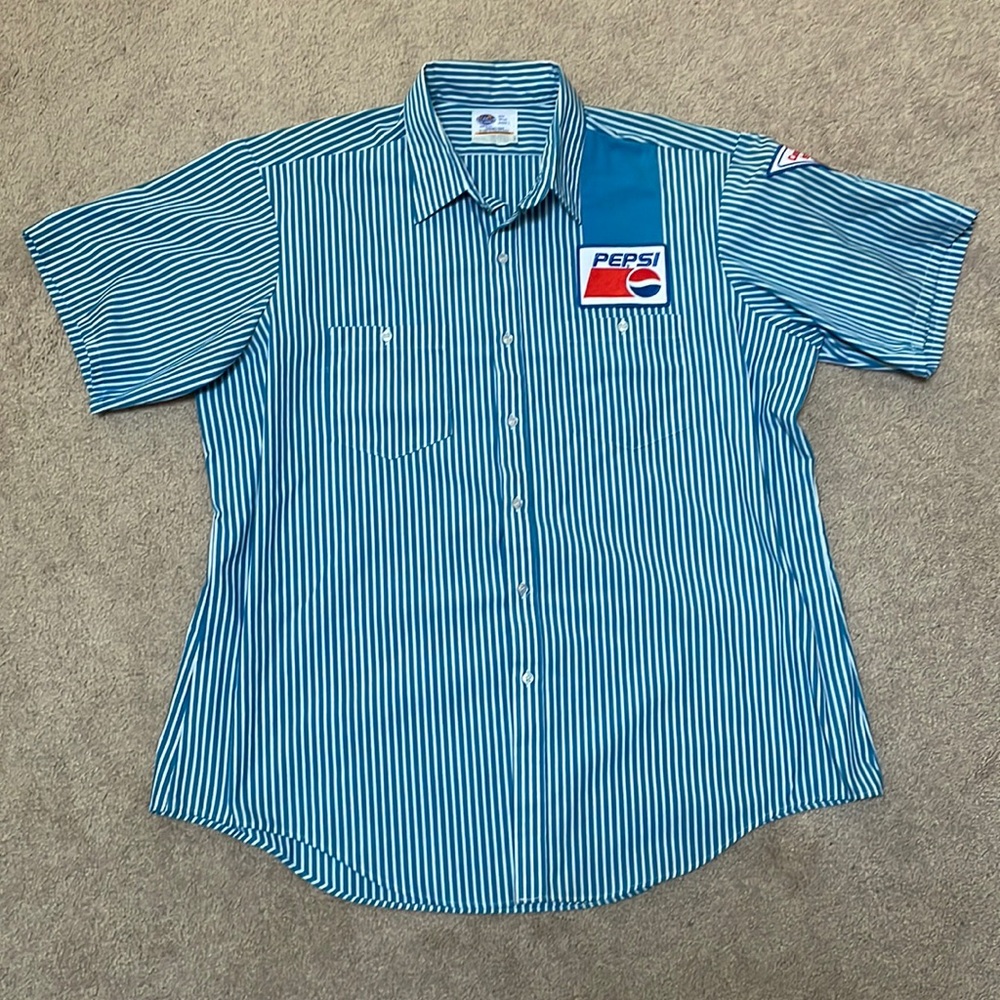 Pepsi striped uniform shirt with customized back logo print